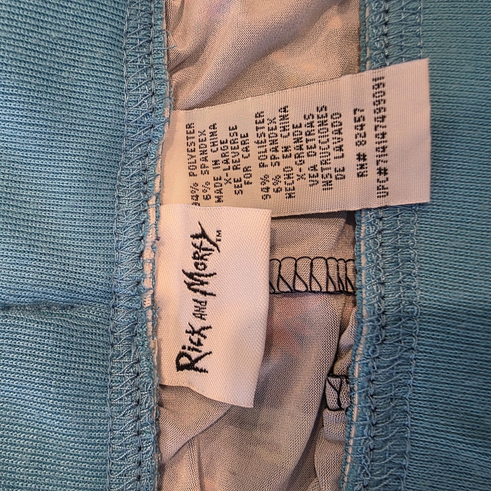 Rick and Morty Lounge Pajama Pants Blue Graphic Joggers Size XL - Picture 7 of 11